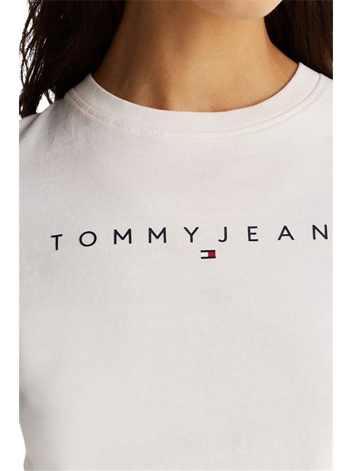 T-shirt manica lunga bianca in cotone Tommy Jeans | DW0DW19434YBH